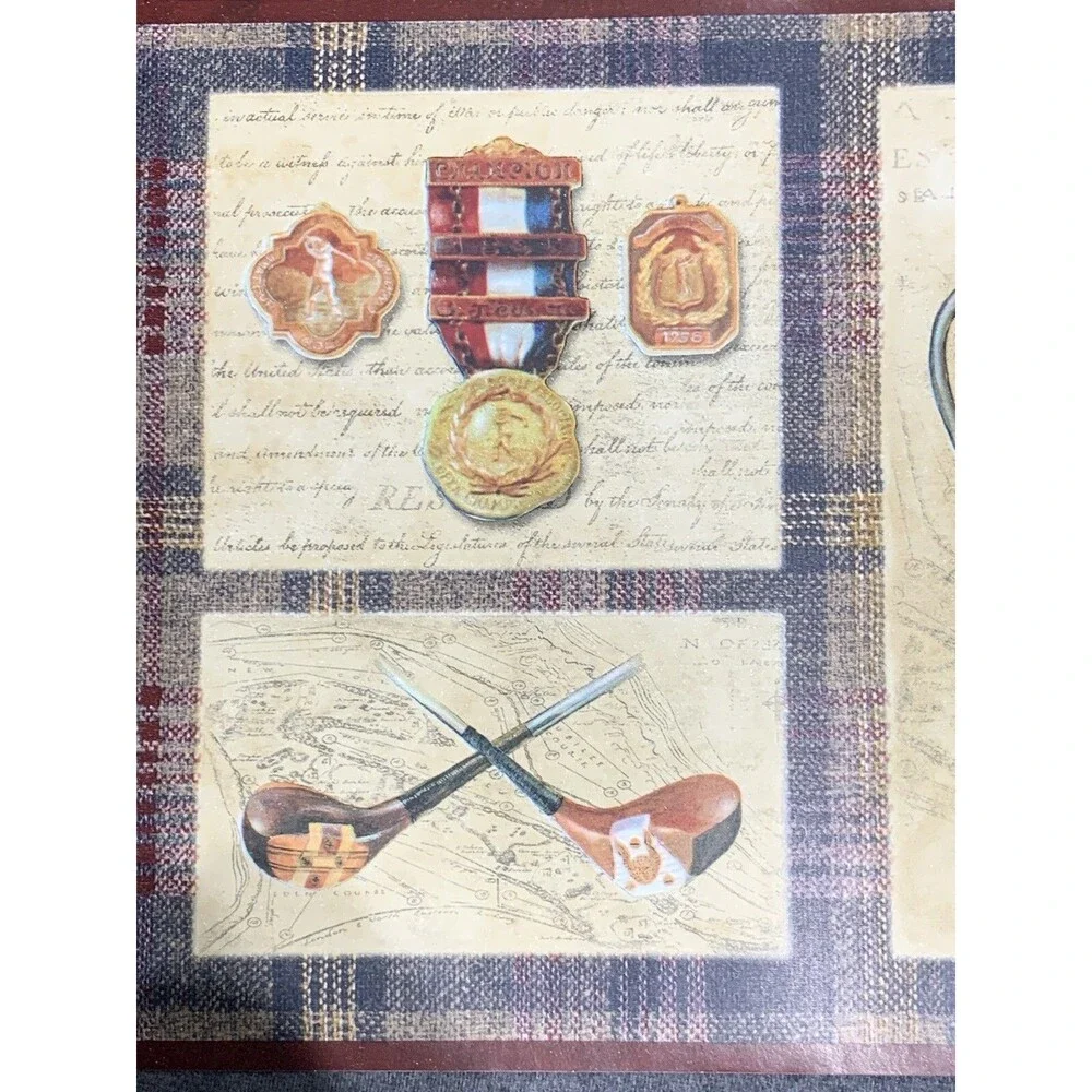 Vintage Chesapeake Golf History Wallpaper Border 3 count